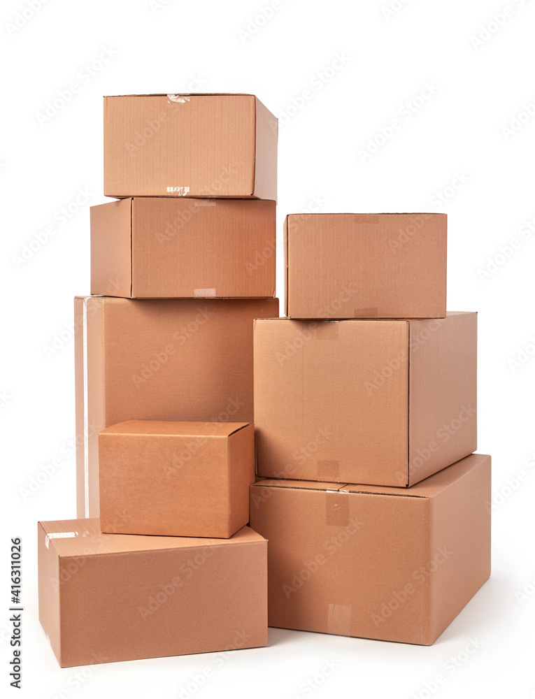 Brown shipping boxes stack Brown shipping boxes stack