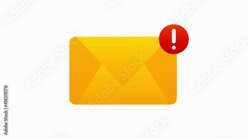 Error realistic message on white background. Motion graphic.