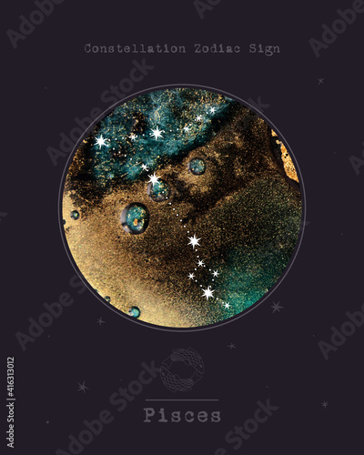 Constellation Zodiac Sign. Astrology and astronomy. abstract image of the planet, celestial body. Vector graphics