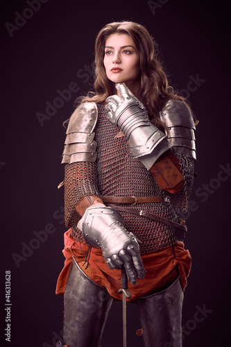Canvas-taulu female knight in armor
