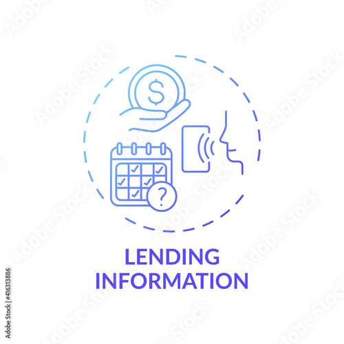 Lending information concept icon. Online library helpline idea thin line illustration. Finding information you need. Free acces. Vector isolated outline RGB color drawing