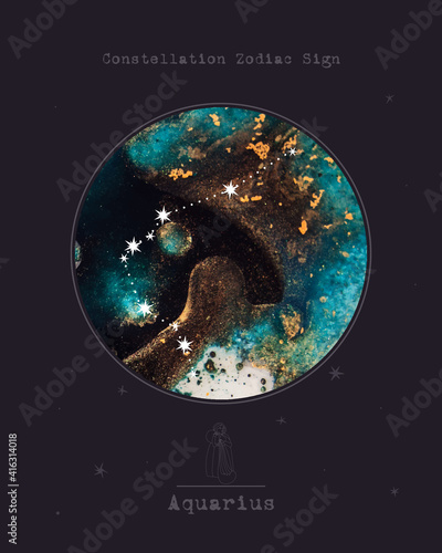 Constellation Zodiac Sign. Astrology and astronomy. abstract image of the planet, celestial body. Vector graphics