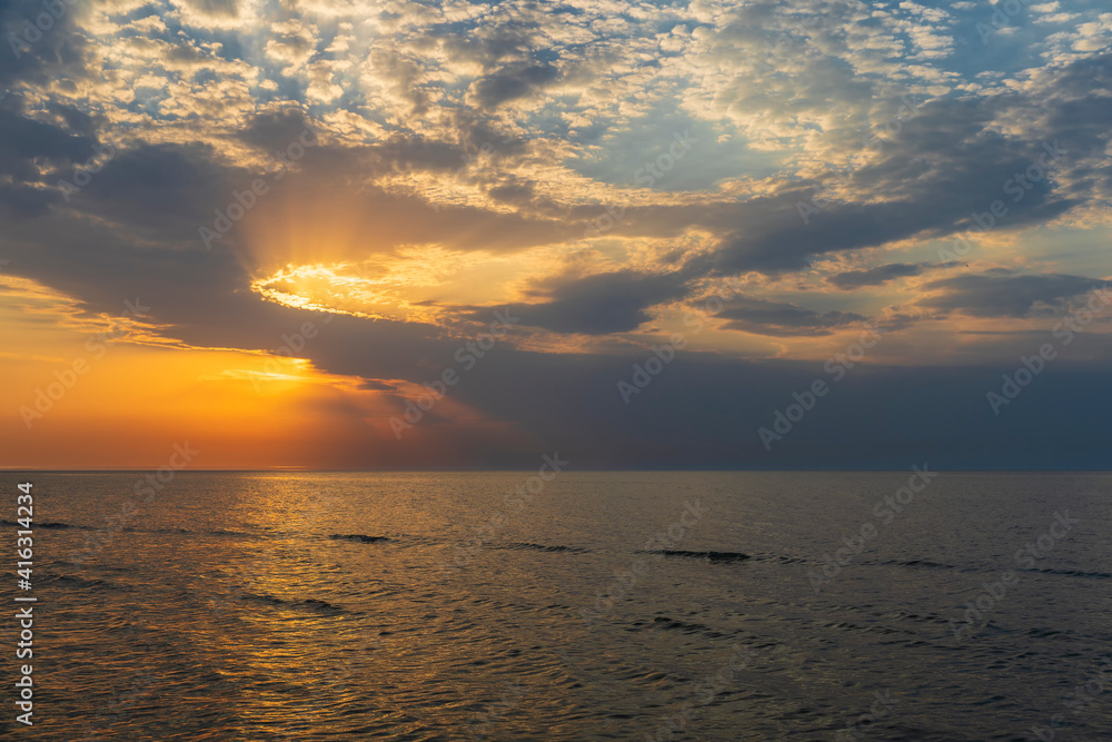 Obraz premium Beautiful sunset over the Caspian Sea