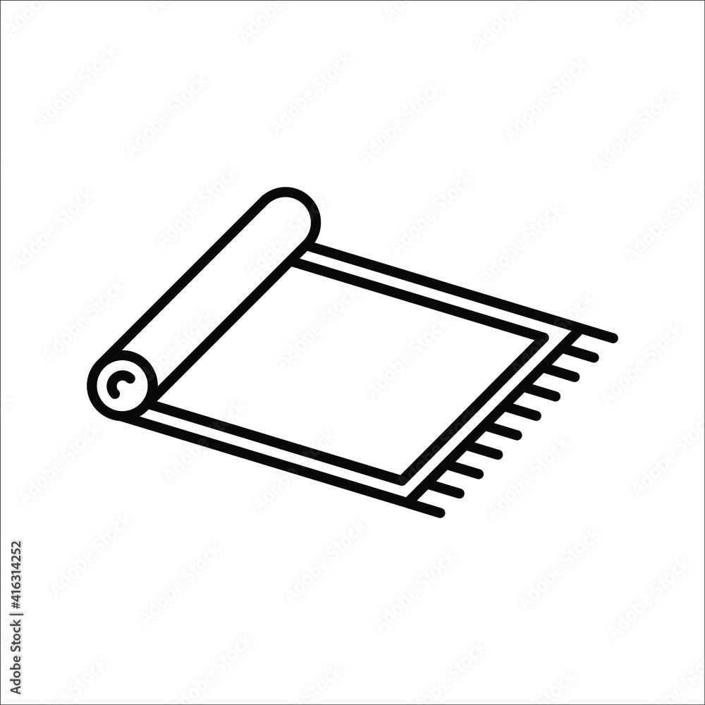 Prayer rug icon on white background. Traditional Islamic Background Prayer rug icon on white background. Traditional Islamic Background