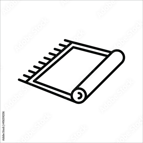 Prayer rug icon on white background. Traditional Islamic Background