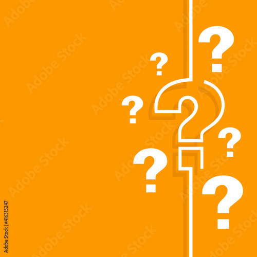 Question mark sign icon, vector illustration. Flat design style with long shadow. FAQ button. Asking questions. Ask for help. Question mark stamp. Need information. Query.