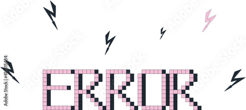 Cute error message with arrows in 8-bit style [vector]