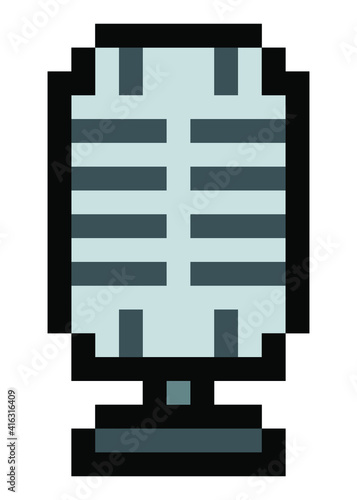 Pixel microphone representing podcasts or (social) audio