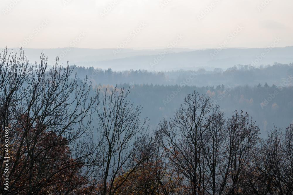 Fototapeta premium View from Kalvarie hill, Czech republic