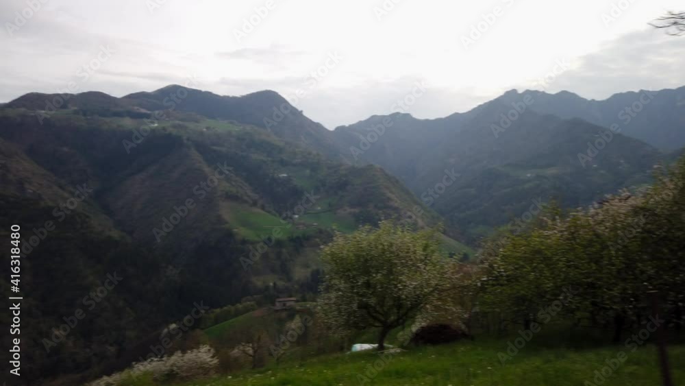 Beautiful view of the Seriana valley and the Orobie Alps mountain. Bergamo. Beautiful view of the Seriana valley and the Orobie Alps mountain. Bergamo.