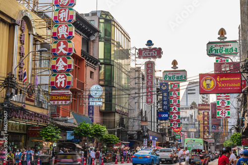 Bangkok/Thailand - 18 June 2020 : Unacquainted Thai People or Tourist in Bangkok China Town Thailand,China Town bangkok The famous Street Food in thailand
