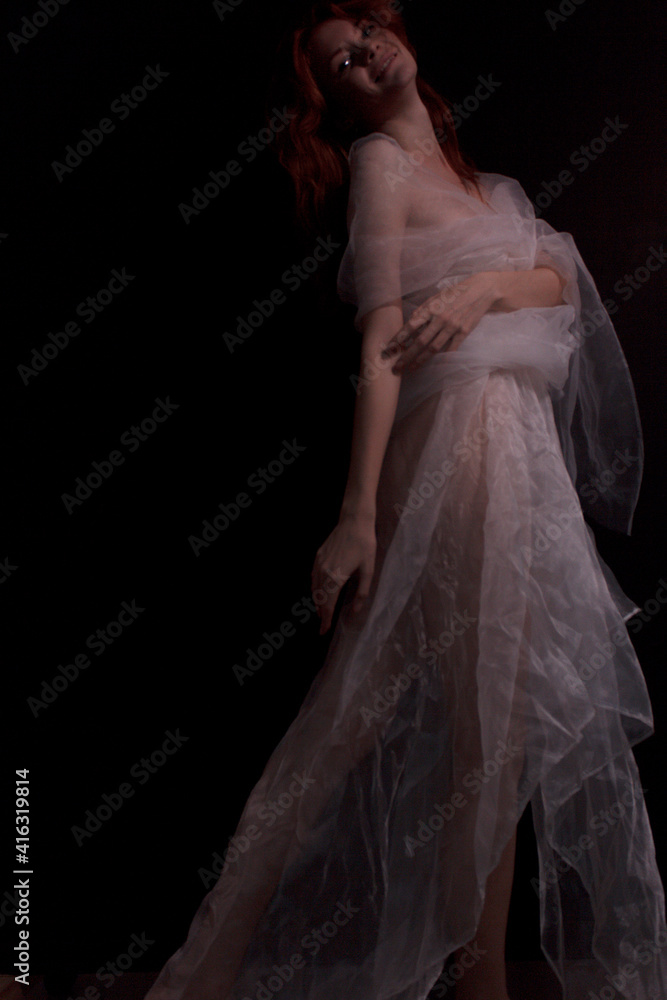 portrait of a ginger woman in dress portrait of a ginger woman in dress