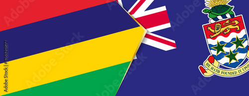 Mauritius and Cayman Islands flags, two vector flags.
