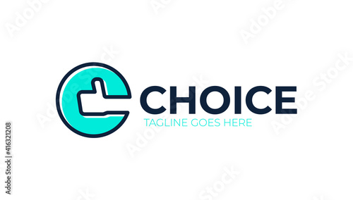 Thumb Up initial letter C logo design vector. Letter C modern logo design with hand inspiration