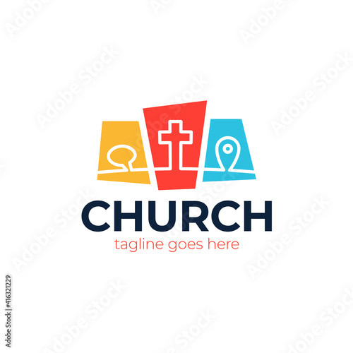 Template christian logo, emblem for school, college, seminary, church, organization.