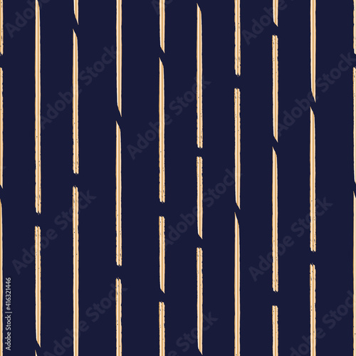 Fototapeta Naklejka Na Ścianę i Meble -  Vector dark blue gold thin lines seamless pattern