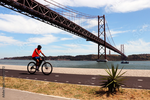 Photography person riding a bicycle