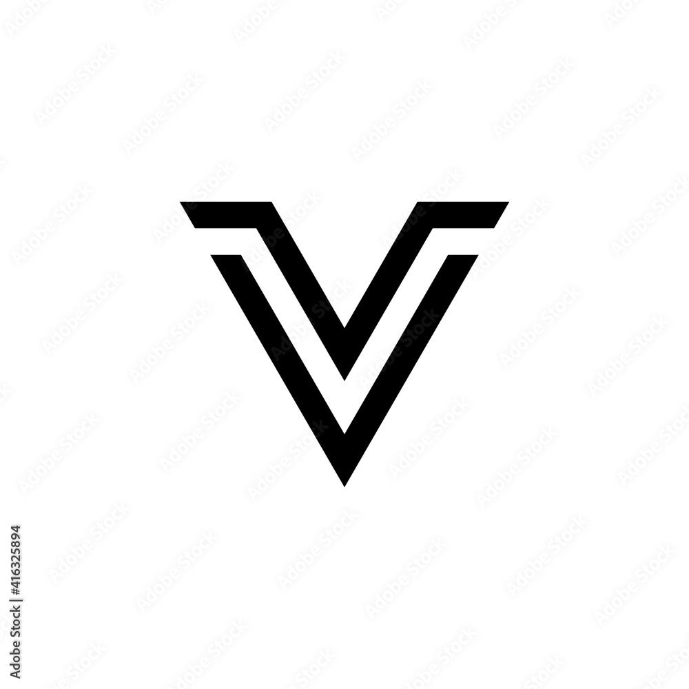 Initial VV with a triangle shape. logo design vector Initial VV with a triangle shape. logo design vector