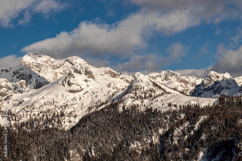 High mountains in Julian alps, winter 