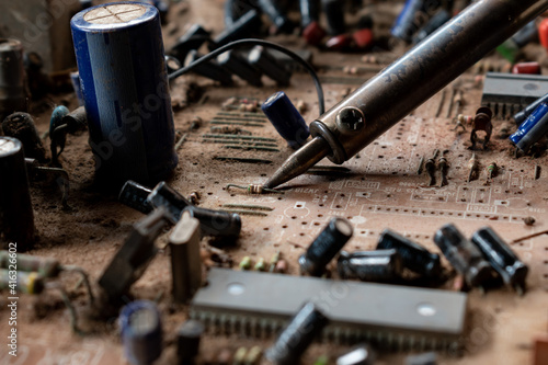 tin soldering iron repairing electronic circuit parts