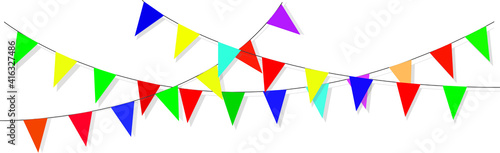 triangle garland flags on the party for celebration