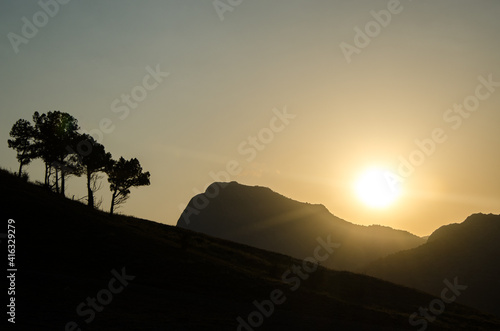 Sunset Over the Mountains. Russia, Sudak 2017.