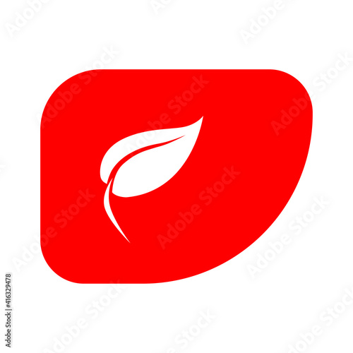 white sheet on red background, new design icon for ecology