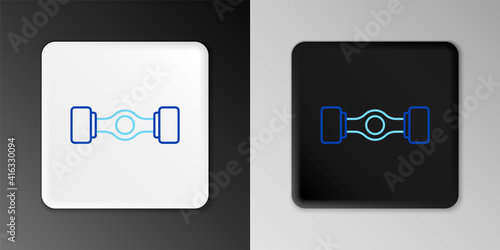 Line Chassis car icon isolated on grey background. Colorful outline concept. Vector.