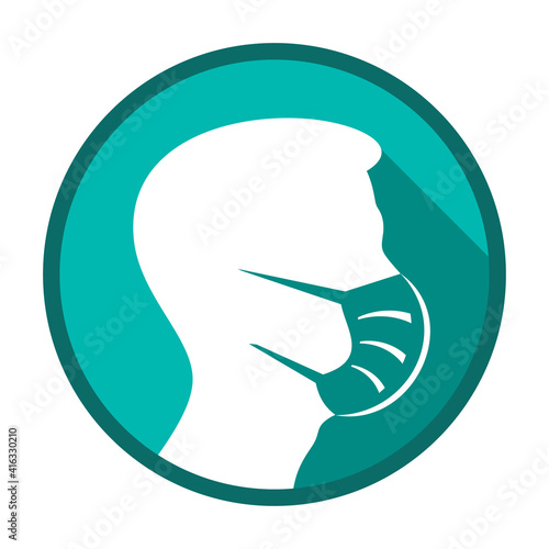 Vector face mask must be worn circle icon