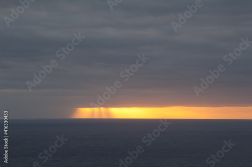 Sunset over the Atlantic Ocean from Santa Cruz de La Palma. La Palma. Canary Islands. Spain.