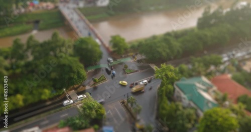 Tilt shift Time lapse traffic light in eastern jakarta city