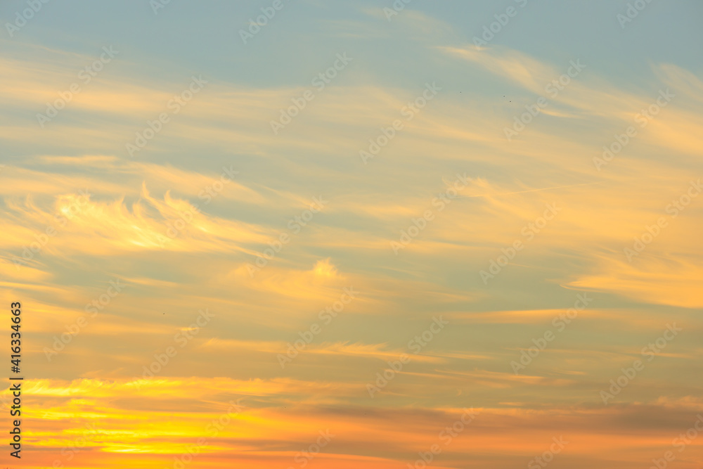 sky background during sunrise with orange hues