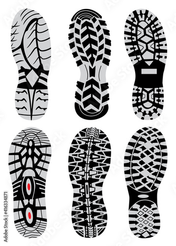 set prints of shoes vector