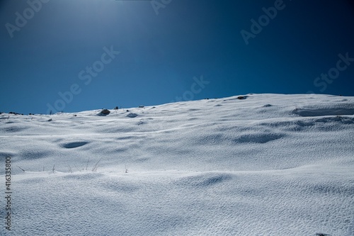 snow capped Sannine mountains in Lebanon during winter photo