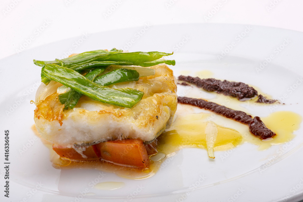 Fresh hake with sauteed vegetables Fresh hake with sauteed vegetables