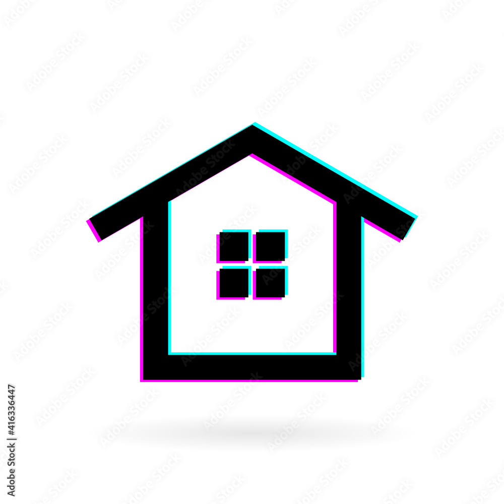monogram home logo with shadow color concept monogram home logo with shadow color concept