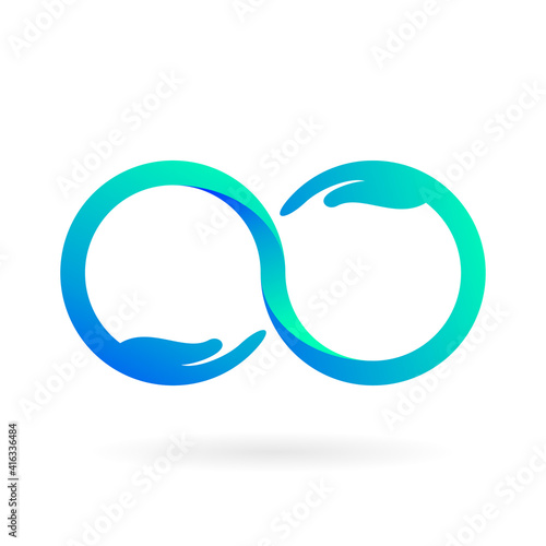infinity hand care logo vector icon