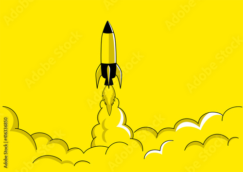 Illustration of a rocket launch
