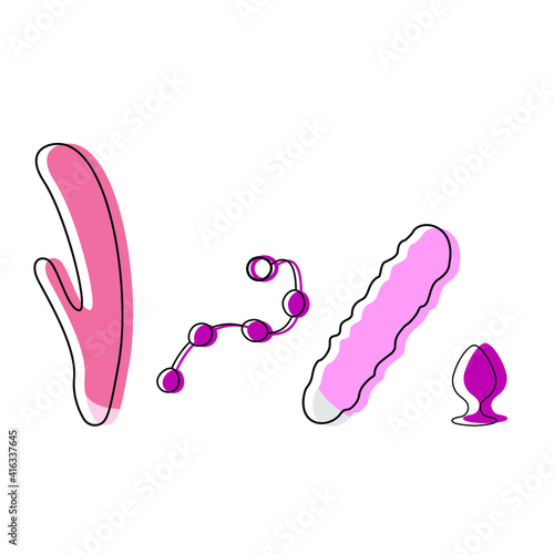 sex toys doodle icon, vector illustration, on a white background