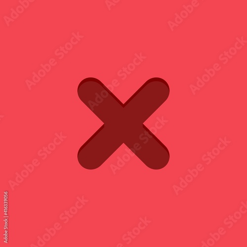 Wrong marks, Cross marks, Rejected, Disapproved, No, False, Not Ok, Wrong Choices, Task Completion, Voting. - vector mark symbols in red. Isolated icon.