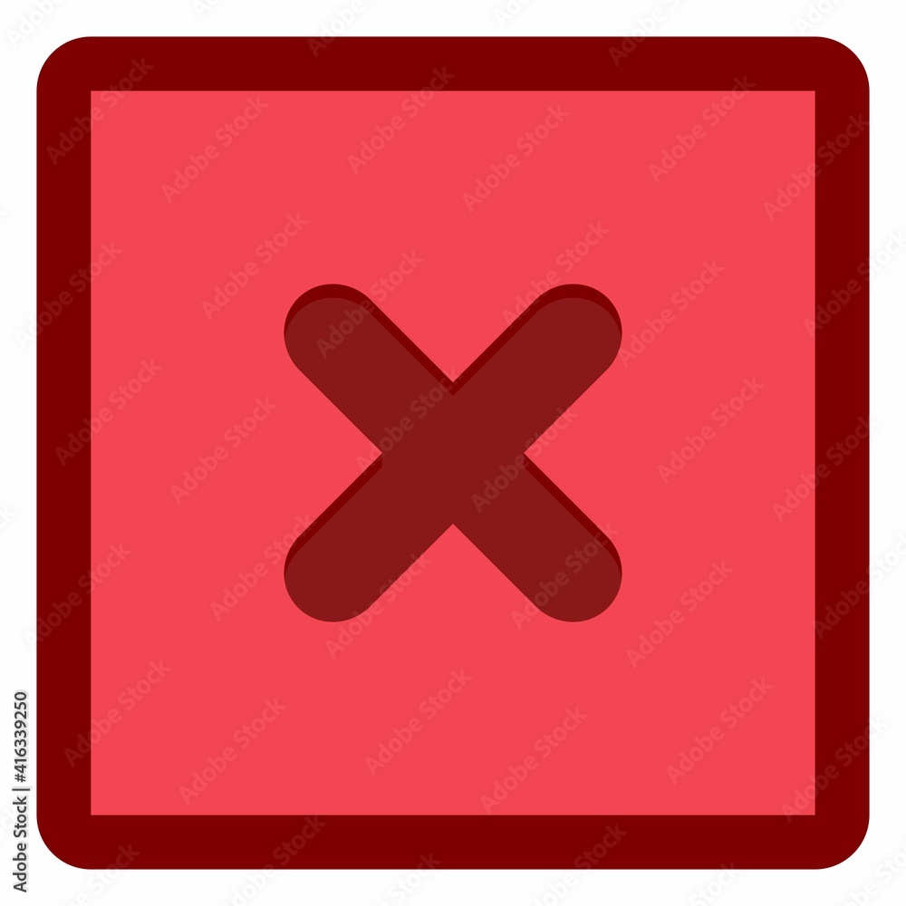 Fototapeta premium Wrong marks, Cross marks, Rejected, Disapproved, No, False, Not Ok, Wrong Choices, Task Completion, Voting. - vector mark symbols in red. Isolated icon.