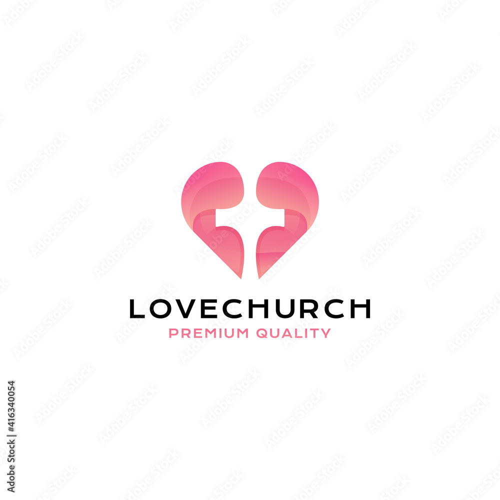 love christian cross church modern logo vector icon illustration