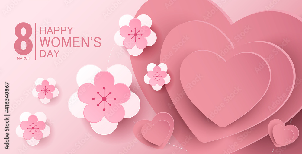 happy international women's day. vector banner design