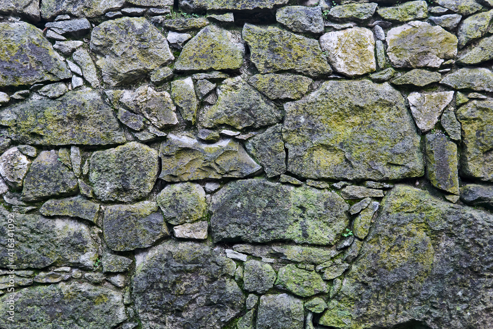 background, texture - ancient masonry at the wall of the castle
