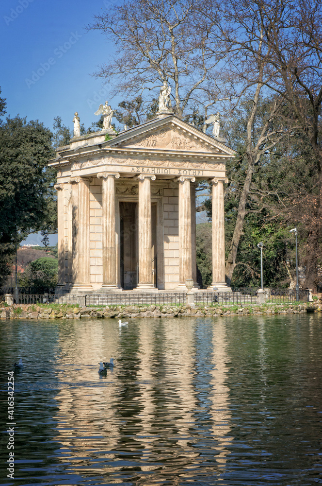 Temple of Aesculapius in Villa Borghese, Rome, Italy