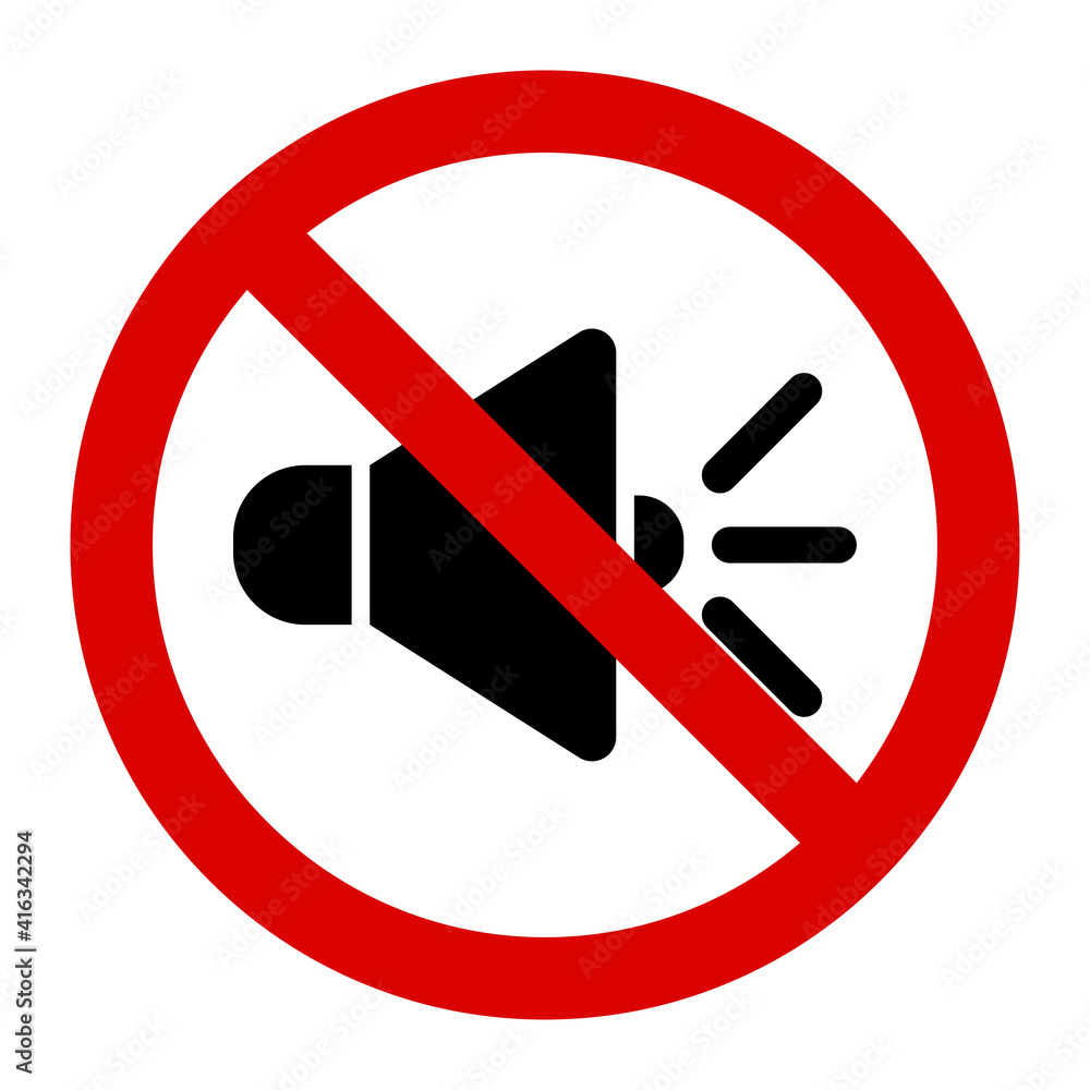 Warning no sound sign and symbol graphic design vector illustration Warning no sound sign and symbol graphic design vector illustration