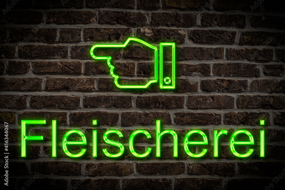 Leuchtreklame Fleischerei