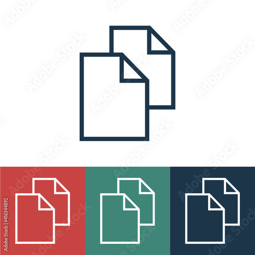 Linear vector icon with documentation