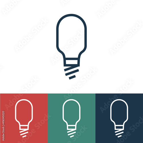 Linear vector icon with tubular lamp