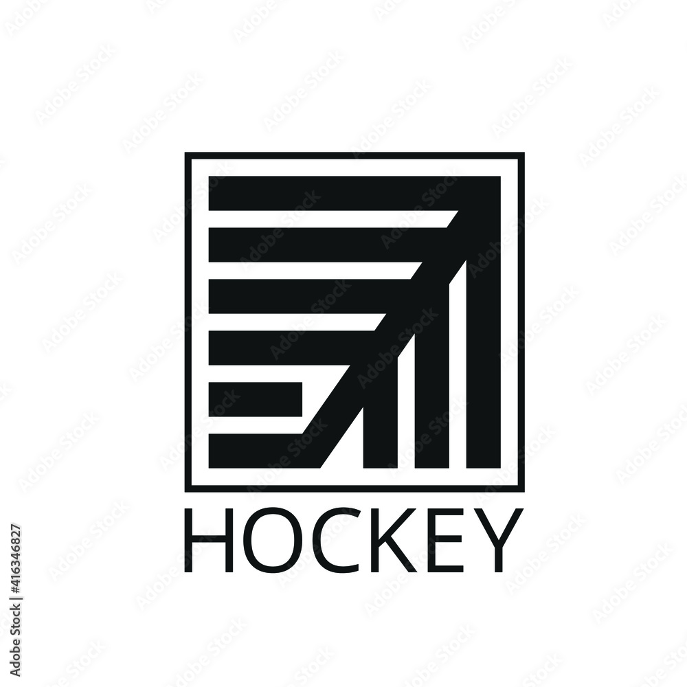 Hockey logo icon sign badge Stick puck stripe element symbol label Sport winter emblem competition Modern geometric abstract design ice style Fashion print clothes apparel greeting card cover banner Hockey logo icon sign badge Stick puck stripe element symbol label Sport winter emblem competition Modern geometric abstract design ice style Fashion print clothes apparel greeting card cover banner